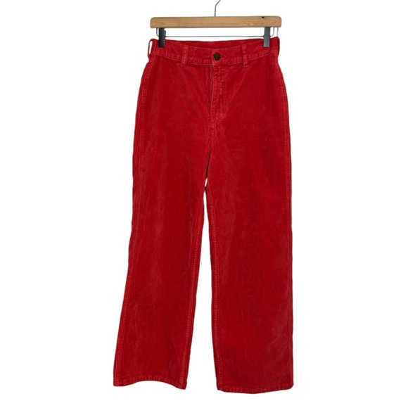 BILLABONG x Wrangler The Retro Red Corduroy High Waisted Pants Straight Leg 28 - Picture 2 of 6